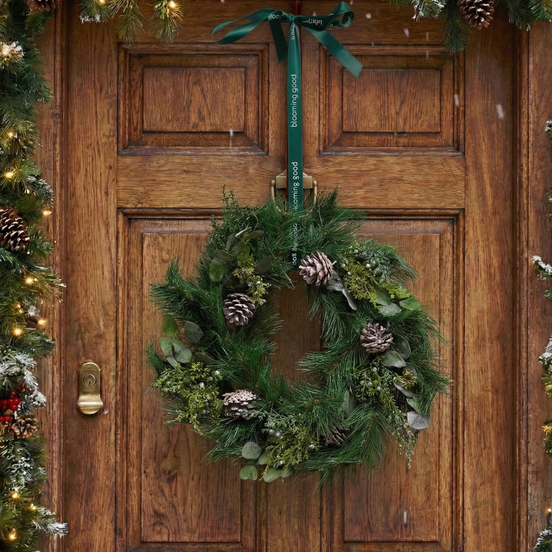 Couronne de Noël luxueuse en fleurs artificielles – Grand – 51 cm